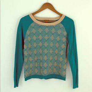🦋Copper Key Knit Diamond Blue Sweater